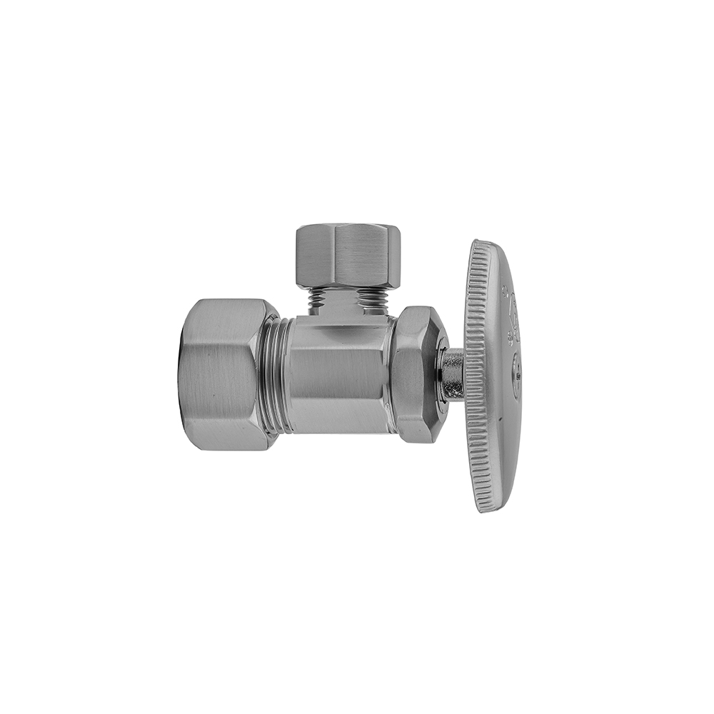 Jaclo Supply Valve With Oval Handle Multi Turn Angle Pattern 5/8" O.D. Compression (Fits 1/2" Copper) X 3/8" O.D.  1643809